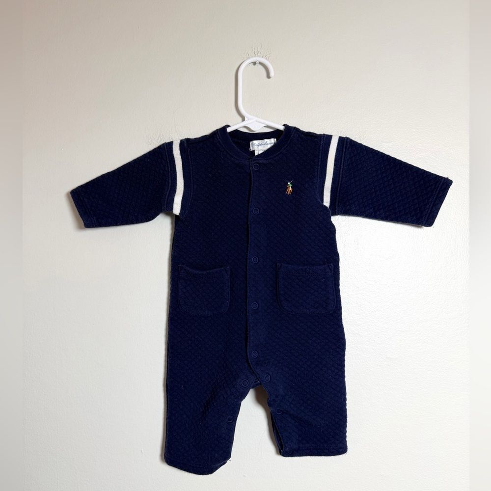 Ralph Lauren Blue Quilted One Piece for Baby - Size 6 Months